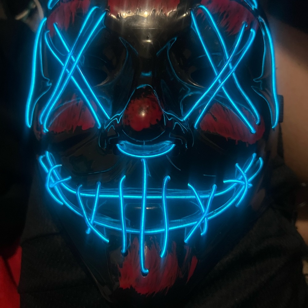 LED Light-Up Mask with Blue Accents